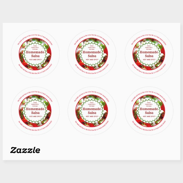 Trim to fit 2 inch Homemade Salsa Canning Labels (Sheet)