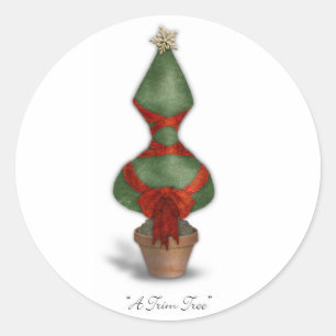 Trim Tree Corset Christmas Classic Round Sticker