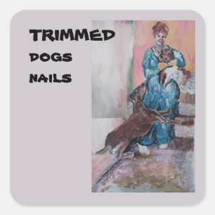 trimmed dogs nails CUSTOMIZE Square Sticker