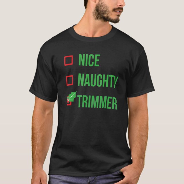 Trimmer Funny Pajama Christmas T-Shirt (Front)