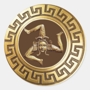 Trinacria of Sicily (Bronze) Classic Round Sticker