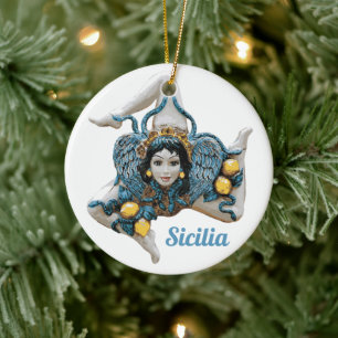 Trinacria of Sicily -Sicilian Favor Ceramic Ornament