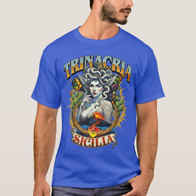 Trinacria Retro Style T-Shirt  (Front)