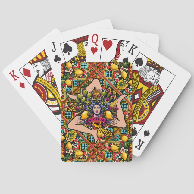Trinacria Sicilia  Playing Cards (Back)