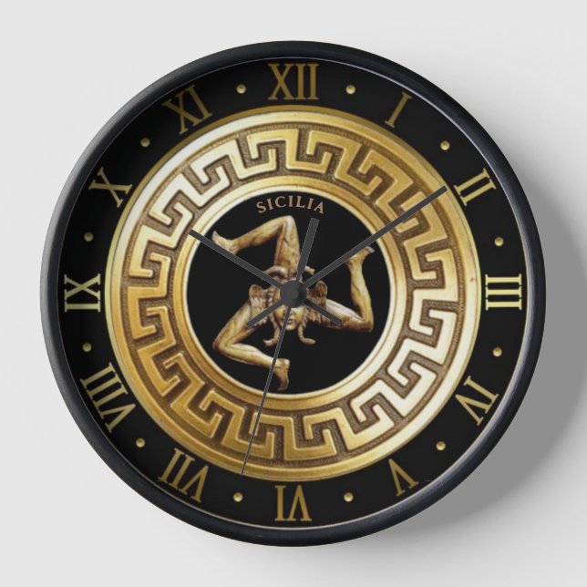 Trinacria Sicilian Medusa Clock (Front)