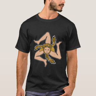 Trinacria Triskelion Symbol On Back T-Shirt