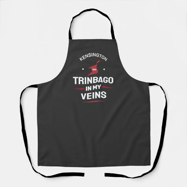 Trinbago in My Veins | Trini Pride BLACK Apron (Front)
