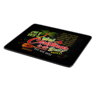 Trini Christmas is de Best on BLACK Cutting Board