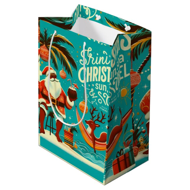 Trini Christmas  Medium Gift Bag (Back Angled)