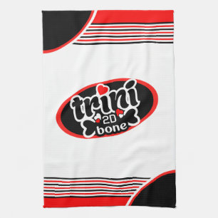 Trini to de Bone on )Your Colour) Tea Towel