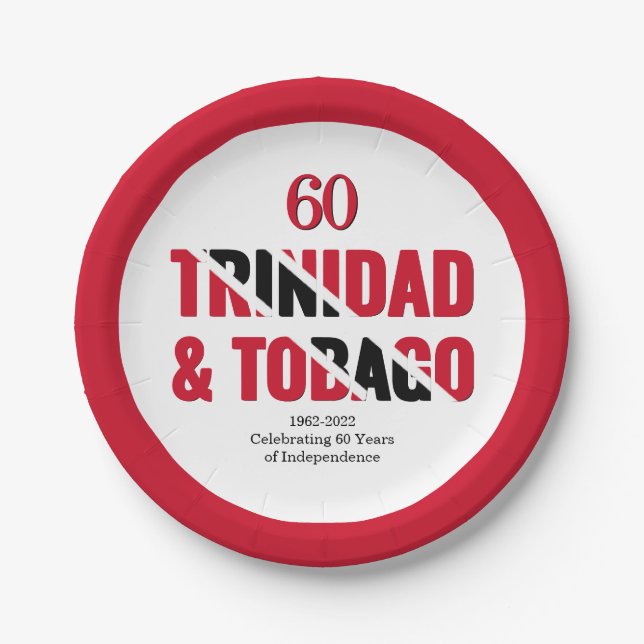TRINIDAD 60th Anniversary Independence Paper Plate (Front)