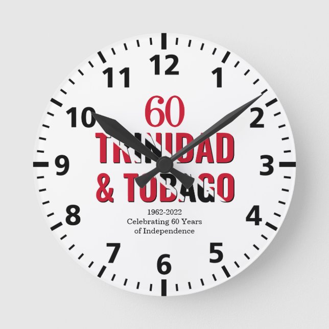 TRINIDAD 60th Anniversary Independence Round Clock (Front)