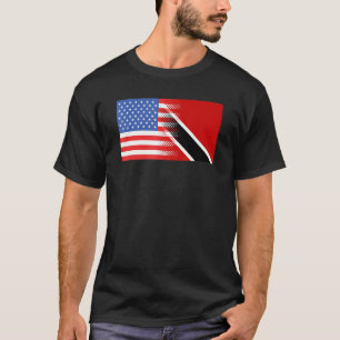 Trinidad American Flag Trinidadian Tobagonian Usa T-Shirt
