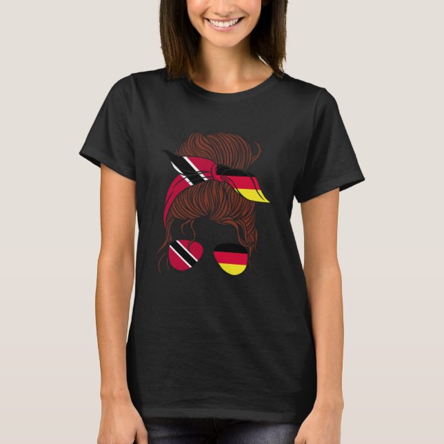 Trinidad and Germany Mix Half Trinidadian half Ger T-Shirt (Front)