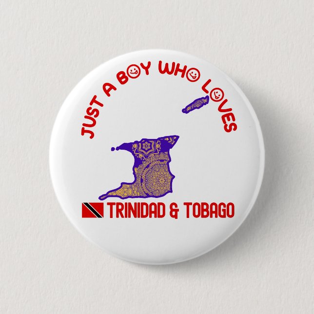 Trinidad And Tobago  6 Cm Round Badge (Front)
