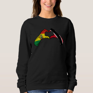 Trinidad And Tobago Bolivia Flag Heart Mix Heritag Sweatshirt