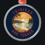 Trinidad and Tobago Caribbean Distressed Circle Metal Ornament<br><div class="desc">Trinidad and Tobago retro vector travel design. Trinidad and Tobago is known for its beaches,  culture,  and wildlife. The country is considered one of the most prosperous and industrialised in the Caribbean.</div>