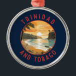 Trinidad and Tobago Caribbean Distressed Circle Metal Ornament<br><div class="desc">Trinidad and Tobago retro vector travel design. Trinidad and Tobago is known for its beaches,  culture,  and wildlife. The country is considered one of the most prosperous and industrialised in the Caribbean.</div>