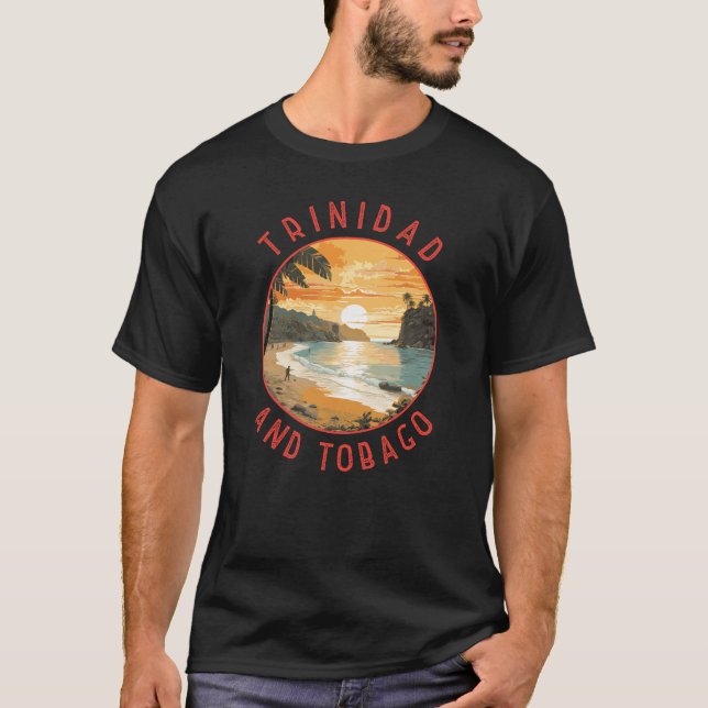 Trinidad and Tobago Caribbean Distressed Circle T-Shirt (Front)