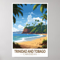 Trinidad and Tobago Caribbean Travel Art Vintage