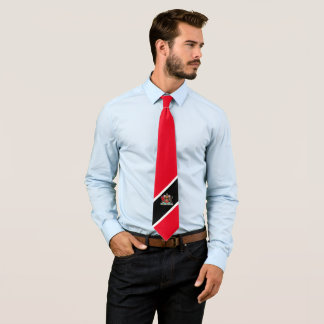 Trinidad and Tobago Coat of Arms on Red Tie