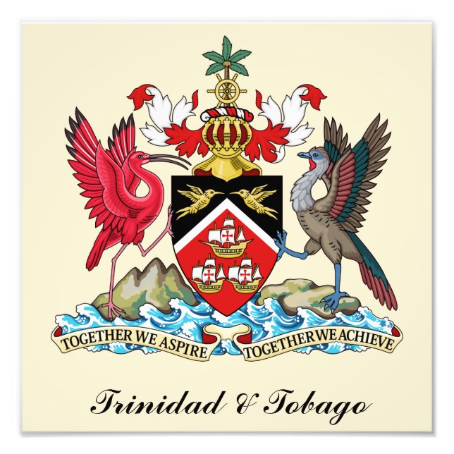 Trinidad and Tobago Coat Of Arms Photo Print (Front)