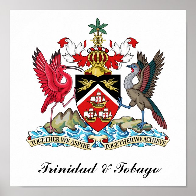 Trinidad and Tobago Coat Of Arms Poster (Front)