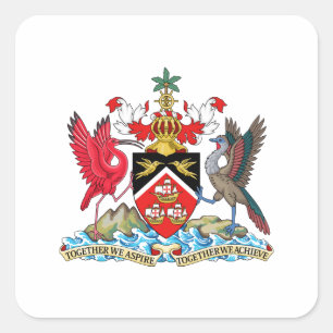 Trinidad and Tobago Coat of Arms Square Sticker