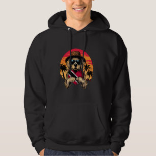 Trinidad And Tobago Dog Sunset Heart Trinidadian R Hoodie