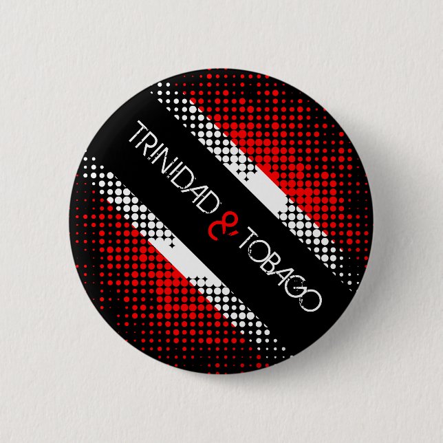 Trinidad and Tobago Dot Pattern Flag 6 Cm Round Badge (Front)