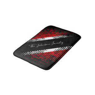 Trinidad and Tobago Dot Pattern Flag   Family Name Bath Mat