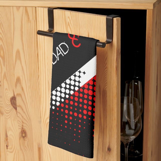 Trinidad and Tobago Dot Pattern Flag with Text Tea Towel (Thirds Fold)