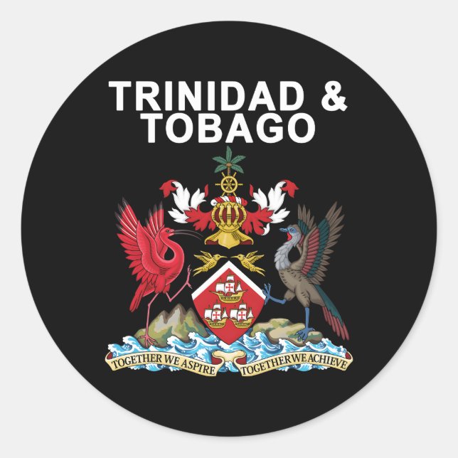 Trinidad And Tobago Emblem Classic Round Sticker (Front)
