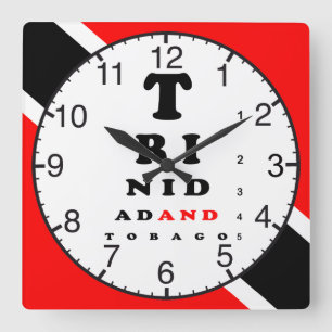 Trinidad And Tobago Eye Chart Square Wall Clock