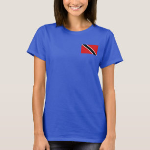 Trinidad and Tobago Flag and Map dk T-Shirt