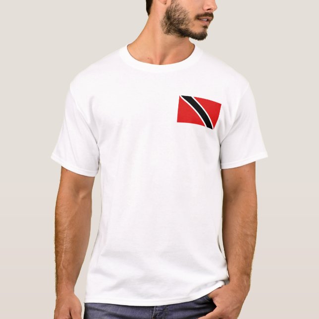 Trinidad and Tobago Flag and Map T-Shirt (Front)