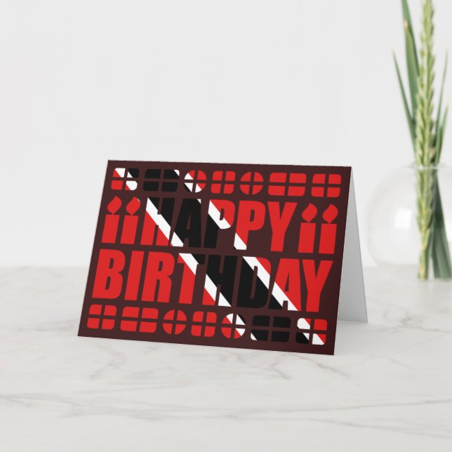 Trinidad and Tobago Flag Birthday Card (Front)