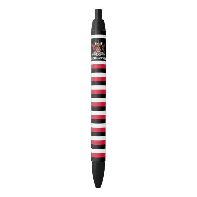 Trinidad and Tobago Flag Cute Patriotic Black Ink Pen (Front Vertical)