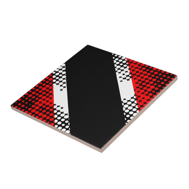 Trinidad and Tobago Flag Dot Pattern Ceramic Tile (Side)