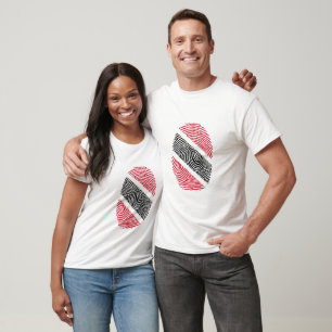 Trinidad and Tobago Flag Fingerprint T-Shirt