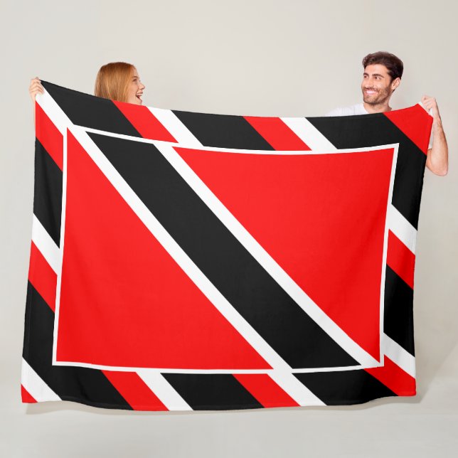 Trinidad and Tobago Flag Fleece Blanket (In Situ)