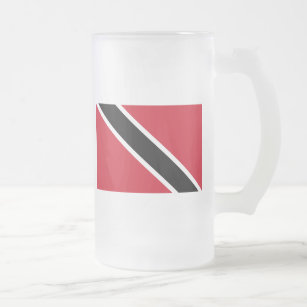 trinidad and tobago flag frosted glass beer mug