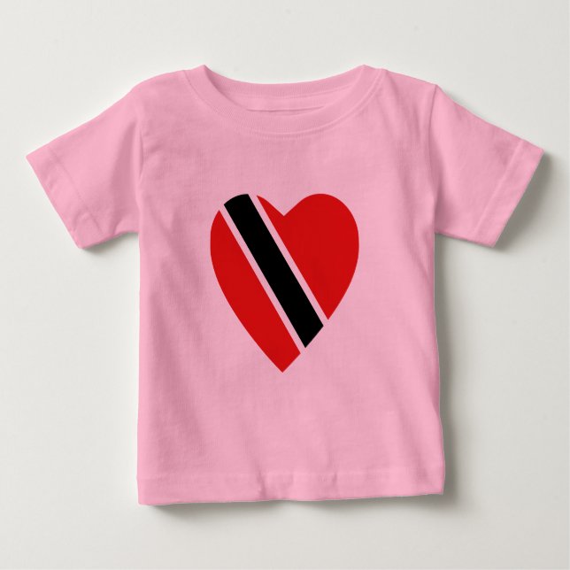 Trinidad and Tobago Flag Heart T-Shirt (Front)