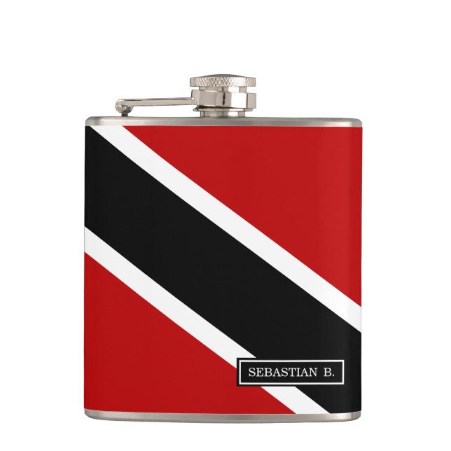 Trinidad and Tobago Flag Hip Flask (Front)