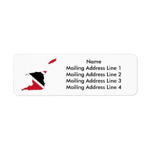 Trinidad and Tobago Flag Map Address Labels