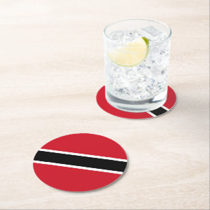 Trinidad and Tobago flag Round Paper Coaster