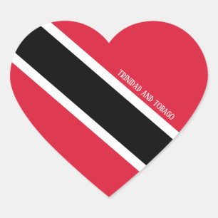 Trinidad and Tobago Flag Splendid Patriotic Heart Sticker