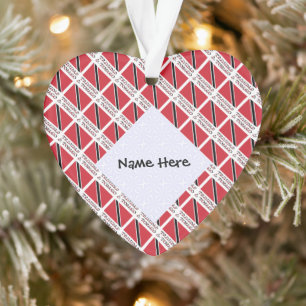 Trinidad and Tobago Flag Tiled Personalised  Ornament