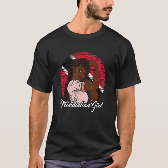 Trinidad and Tobago Flag Trinidadian Girl T-Shirt (Front)