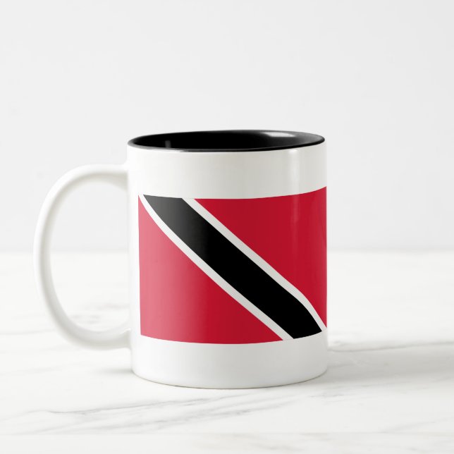 Trinidad and Tobago Flag Two-Tone Coffee Mug (Left)